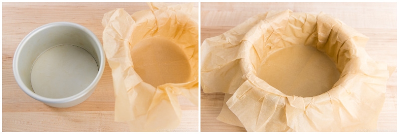 image of fitting sheets in cake pan